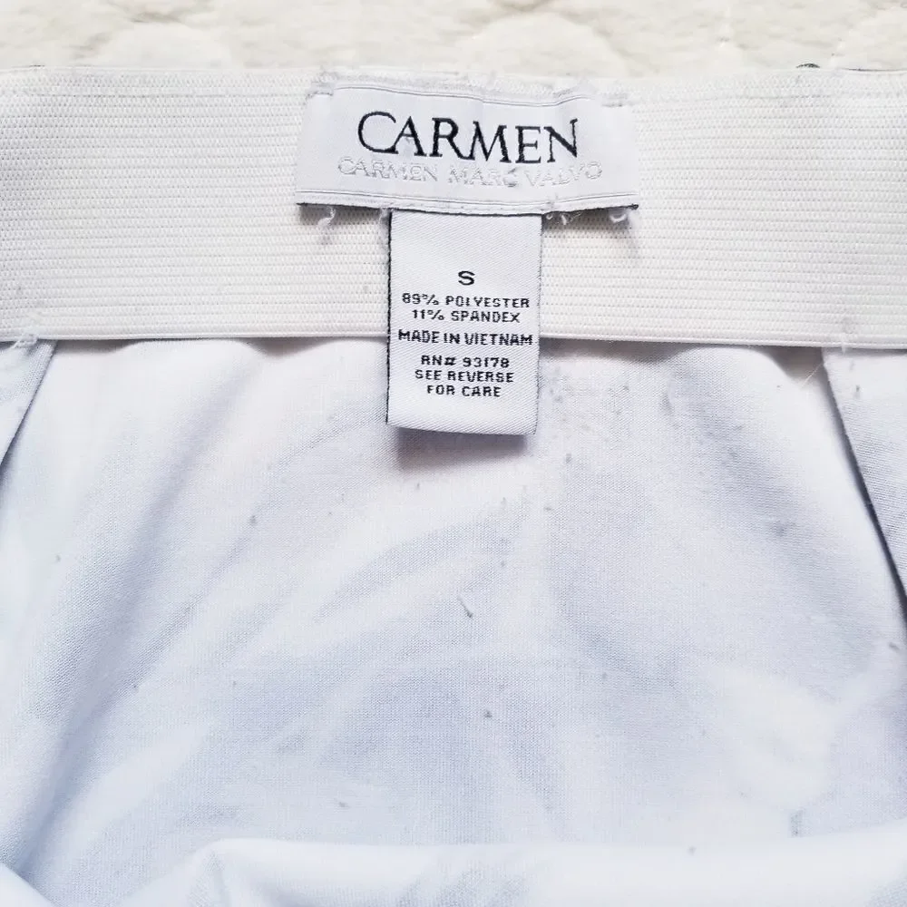 Carmen Marc Valvo floral skirt flowers mini pencil - Picture 4 of 7